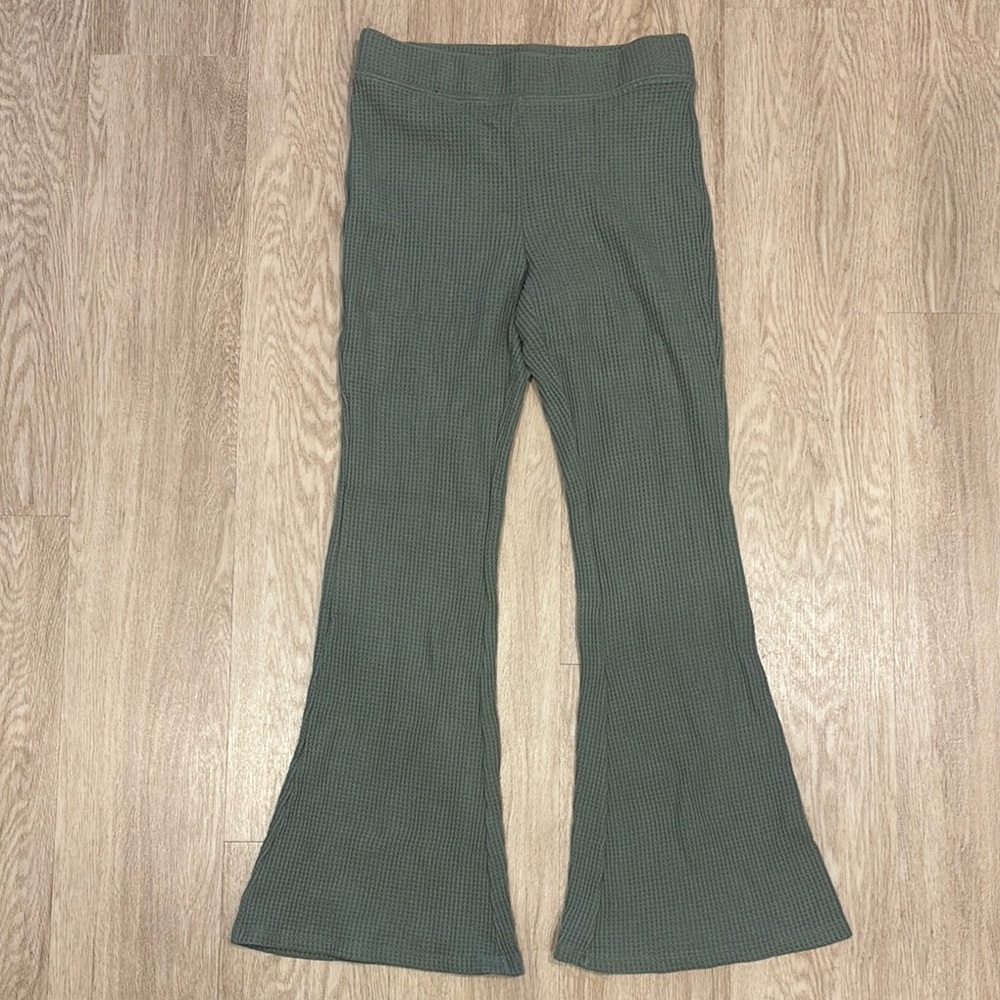 Aerie Green Flared Casual Bottoms
